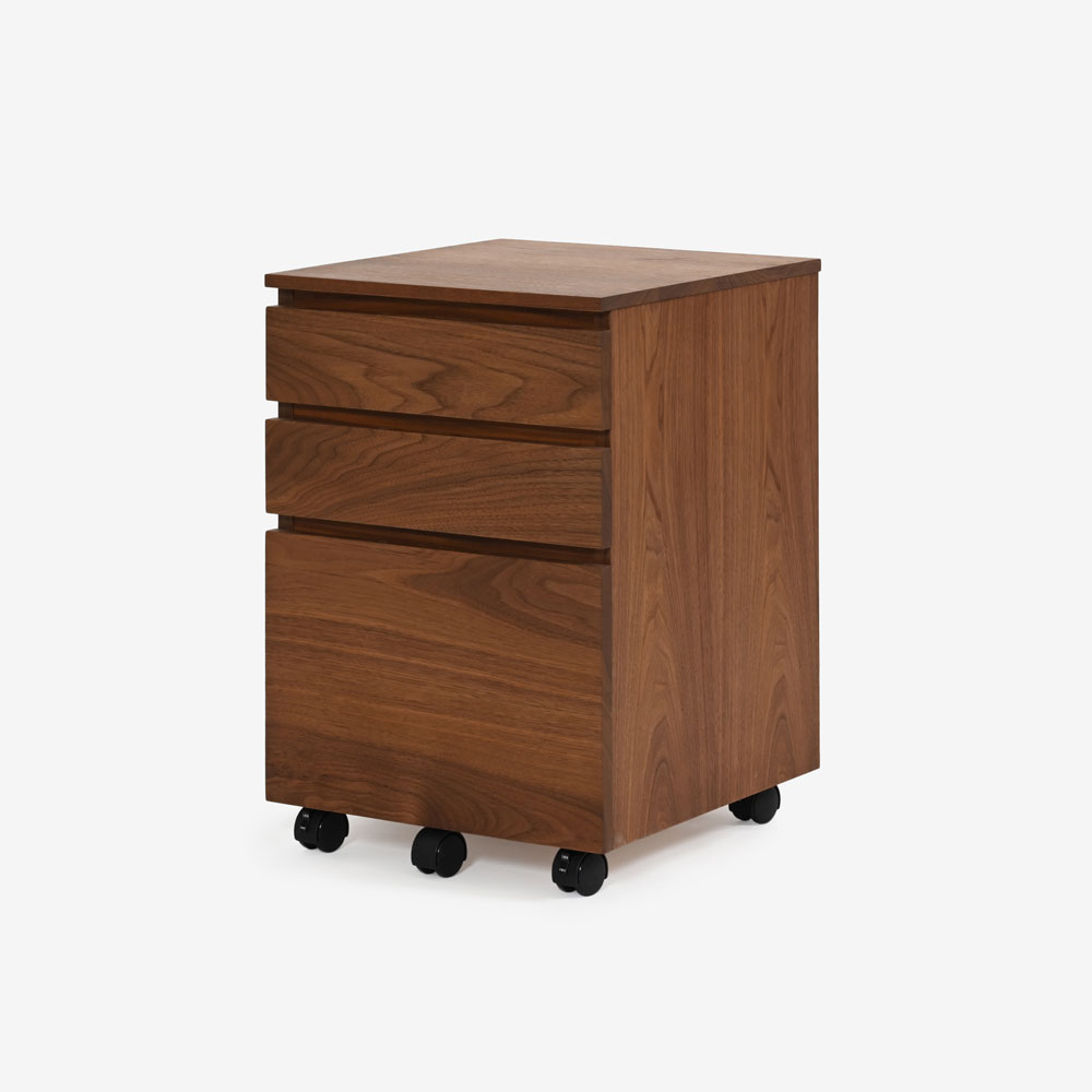 MASTERWAL(マスターウォール)デスクドロワーズ「VEGET ベジット VGDD-N-WN」幅43cm キャスター付 ウォールナット材 オイル仕上げ【受注生産品】