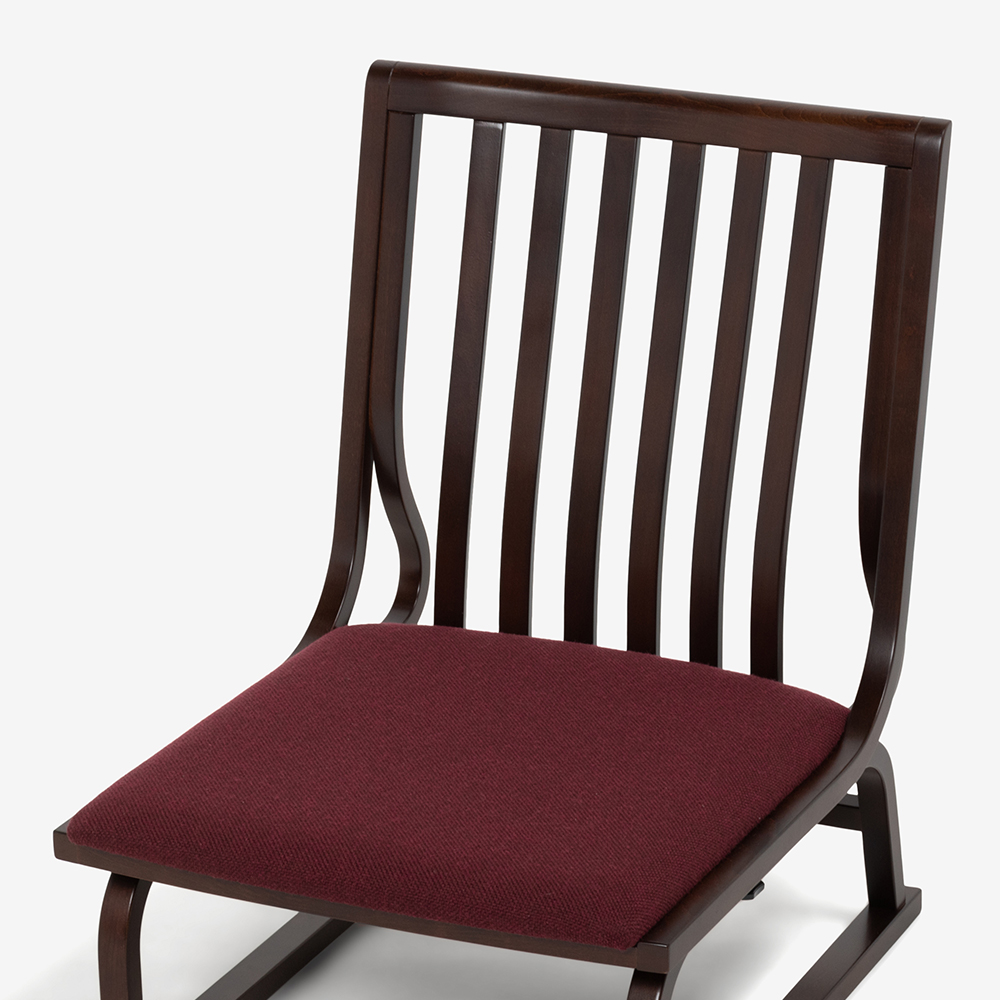秋田木工 高座椅子「93-H」木部ブナ材 ウォールナット色 座布A-07