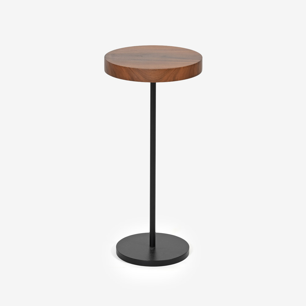 ligne roset(リーン・ロゼ)サイドテーブル「ロゼシャンテレール」丸25cm ウォールナット材【受注生産品】