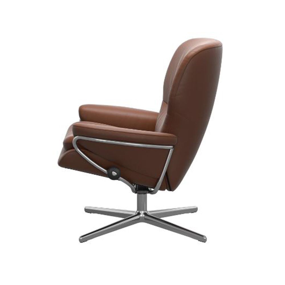 EKORNES(エコーネス)リクライニングチェア「ストレスレス ローマ(M)クロス ローバック」ベース/クロム 革#パロマ 全2色