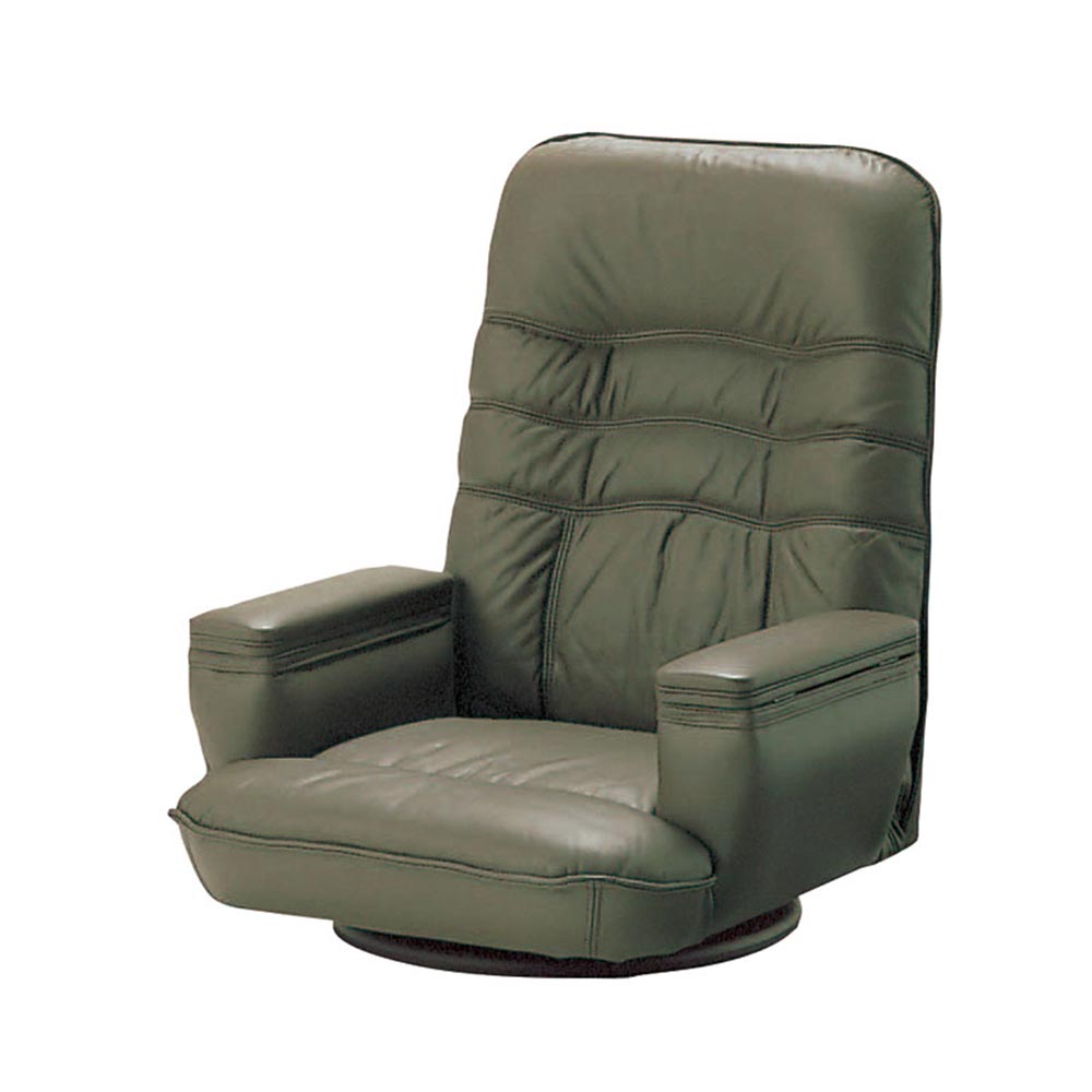 座椅子「SPR」回転式 半革 ブラウン色