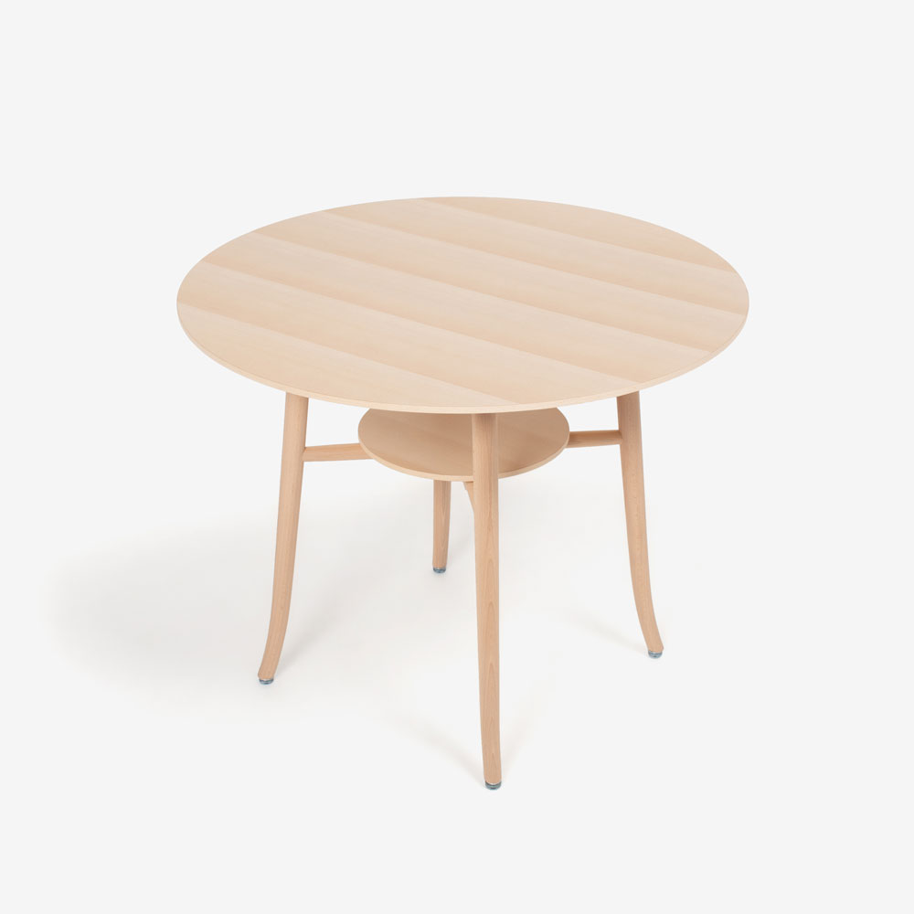 秋田木工 ダイニングテーブル「RBT」円形 直径90cm ブナ材 白木塗装 