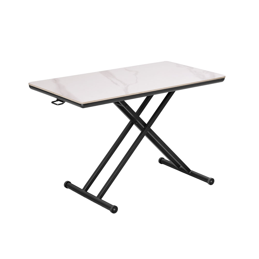 昇降式テーブル「グラナダ2」セラミック天板 幅110cm シャインホワイト色