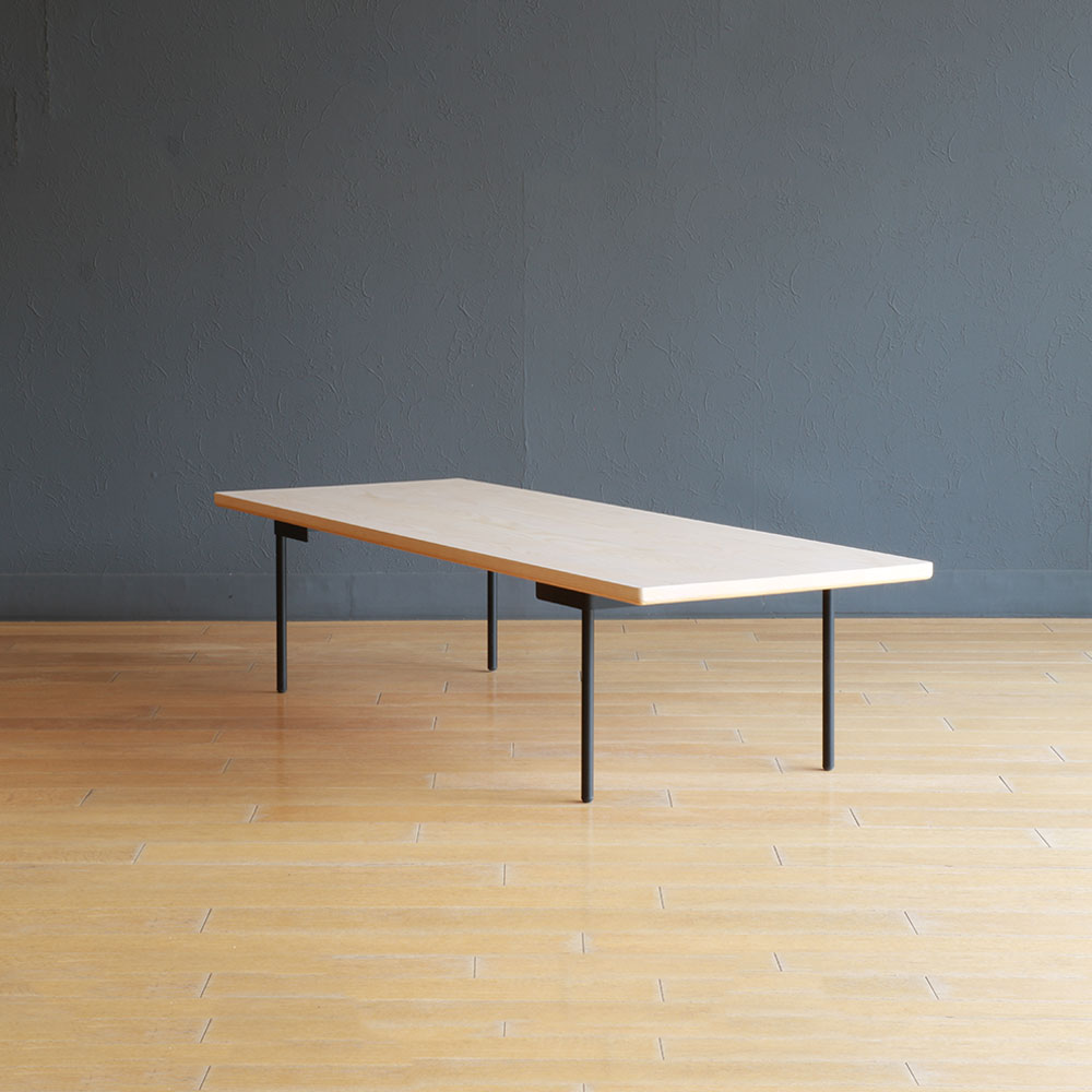 マルケイ木工 センターテーブル「M-CRAFT dual デュアル」幅150cm 天板全3色 スチール脚：ブラック【受注生産品】