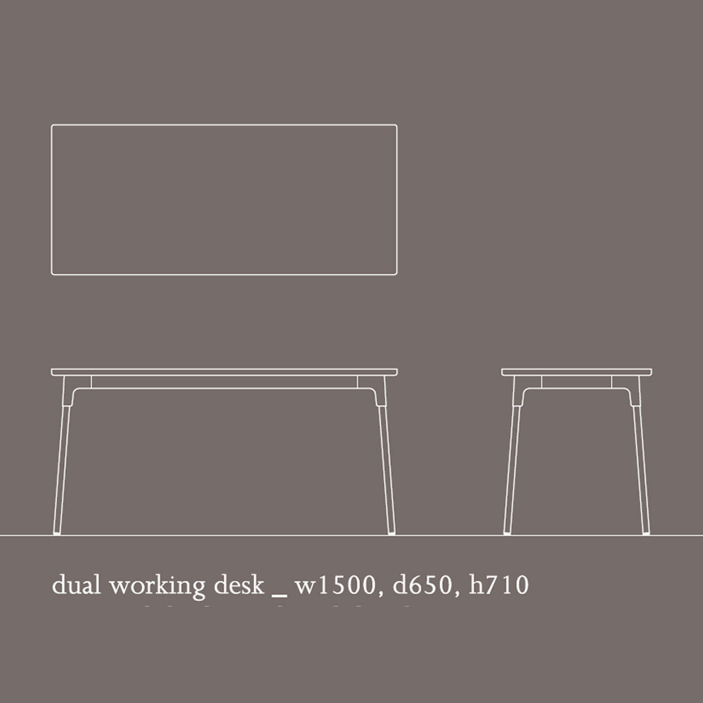 マルケイ木工 デスク「M-CRAFT dual デュアル」幅150cm 天板全3色 スチール脚全4色【受注生産品】
