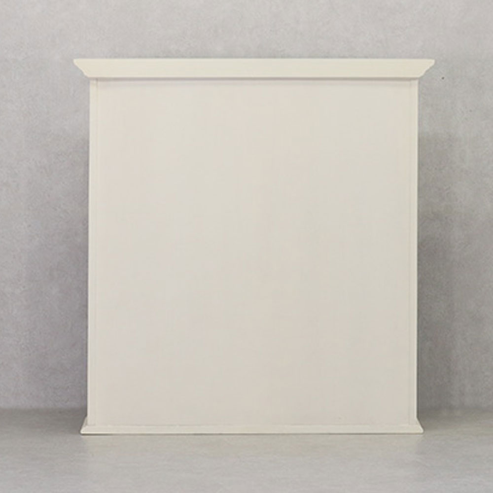 シェルフ マントルピース型「フルール WH」幅90cm リンデン材ホワイトウォッシュ色