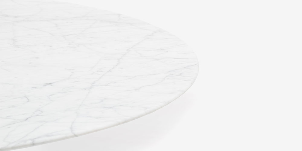 ダイニングテーブル「IM8500」円形 直径115cm 天然石 ホワイトカラーラ 
