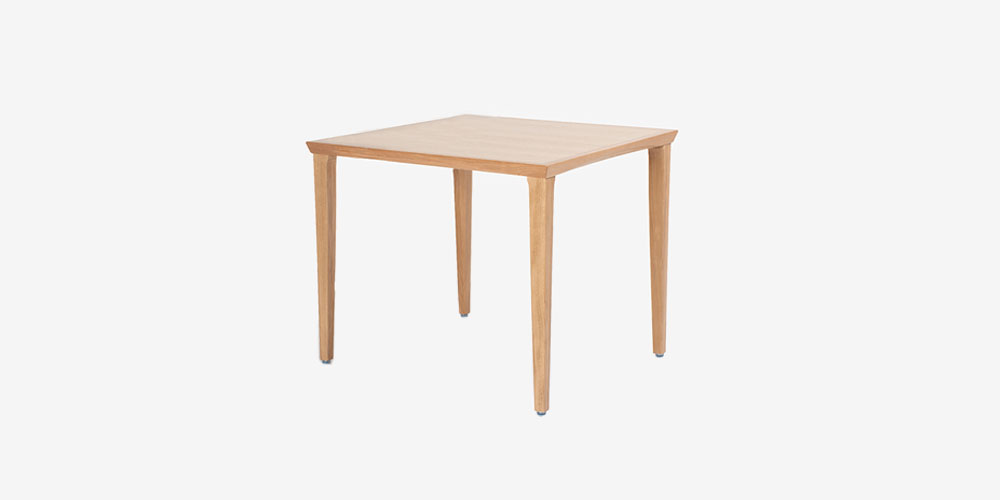 秋田木工 ダイニングテーブル「N-T005」幅85cn正方形 ナラ材 ホワイト 