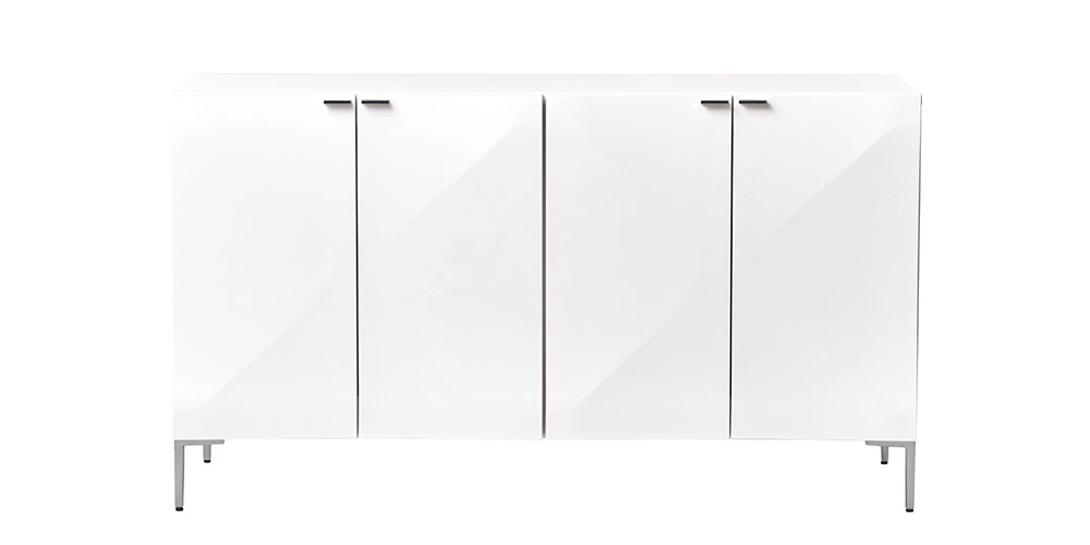 サイドボード「イクス 150」幅150cm ホワイト色のメイン画像