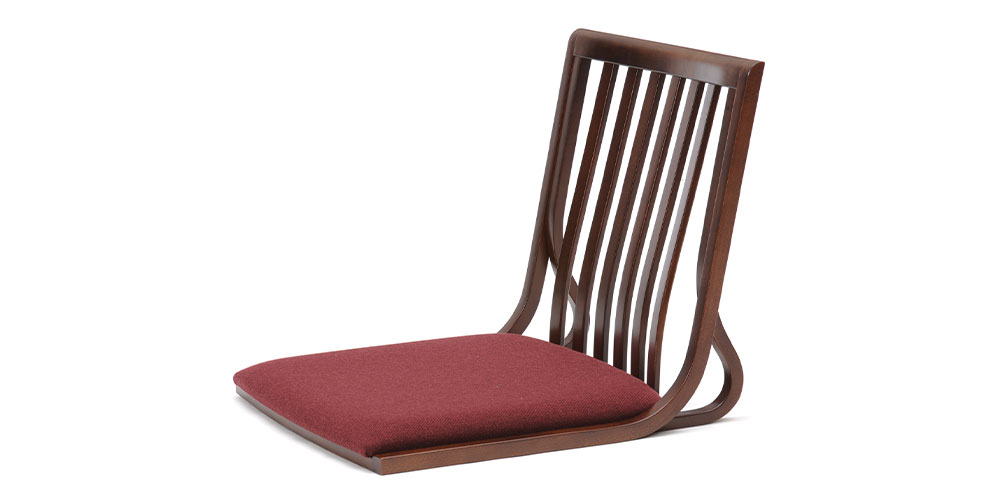 秋田木工 座椅子 「93」木部ブナ材ウォールナット色 座布A-07 | 大塚 