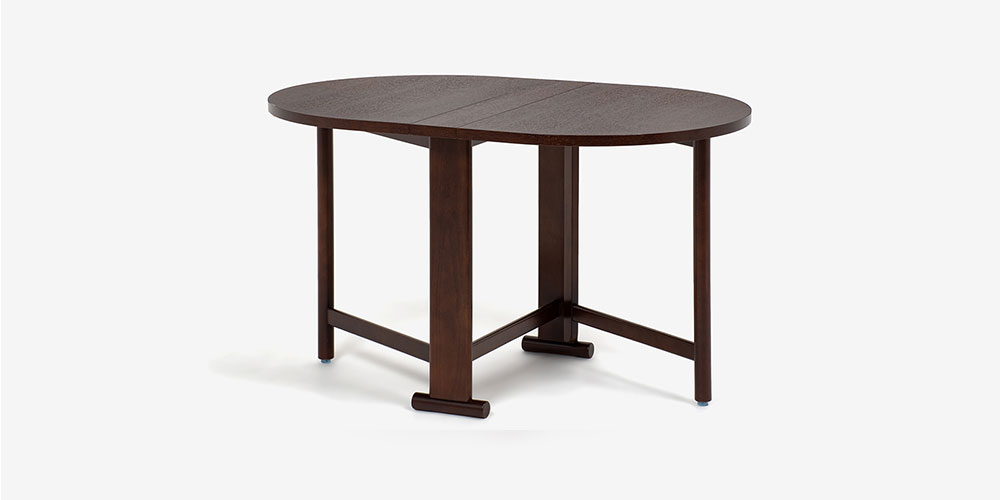 秋田木工 ティーテーブル T-110 ナラ材 ブナ材 ウォールナット 美品丸450×高さ680