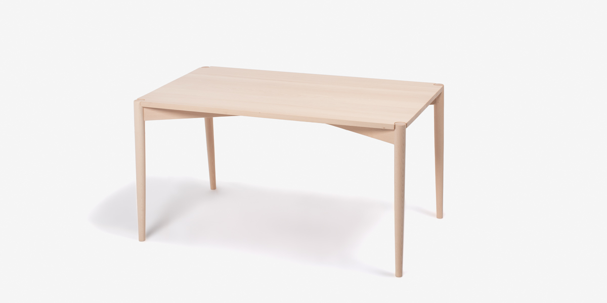 秋田木工 ダイニングテーブル「リュッケ」ブナ材 白木塗装 全2サイズ 