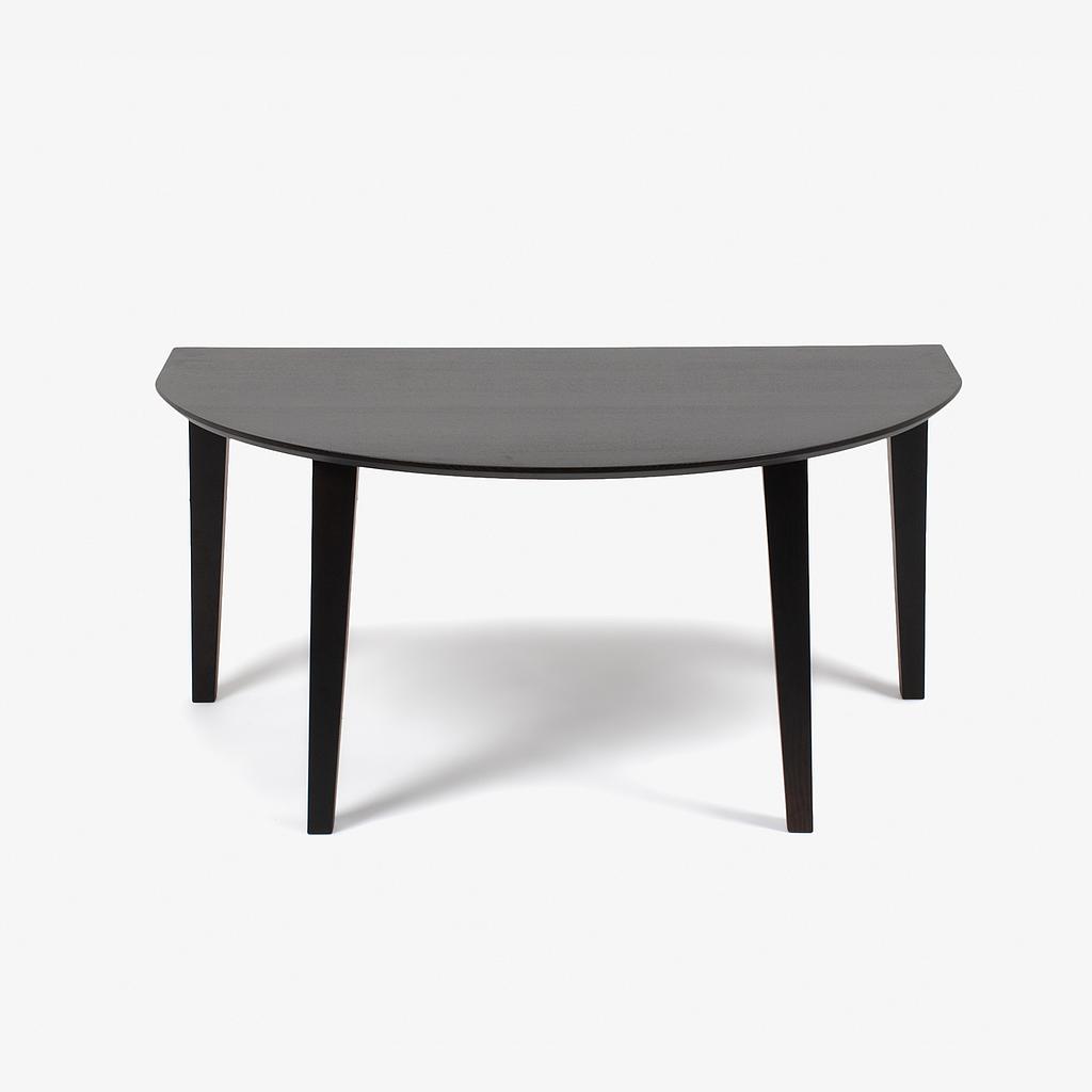 ダイニングテーブル「フィル3」レッドオーク材 ダークブラウン色　半円型（角型）角脚