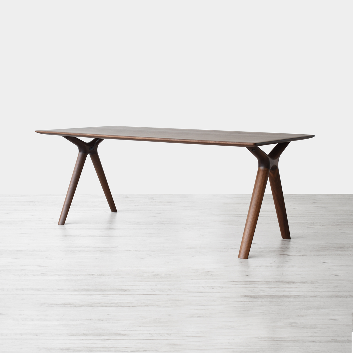 起立木工　テーブル「ラディウス」ウォールナット材 セラウッド塗装 全4サイズ