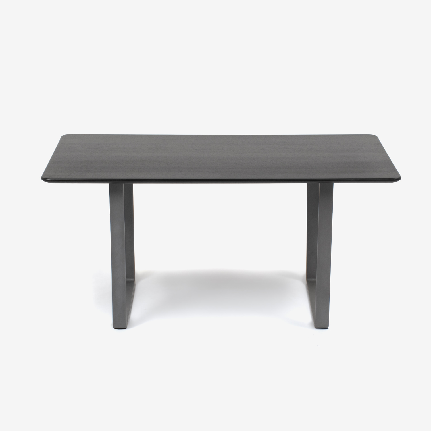 ダイニングテーブル「フィル3」天板角丸型 金属脚シルバー色 レッドオーク材 ダークブラウン色 全4サイズ