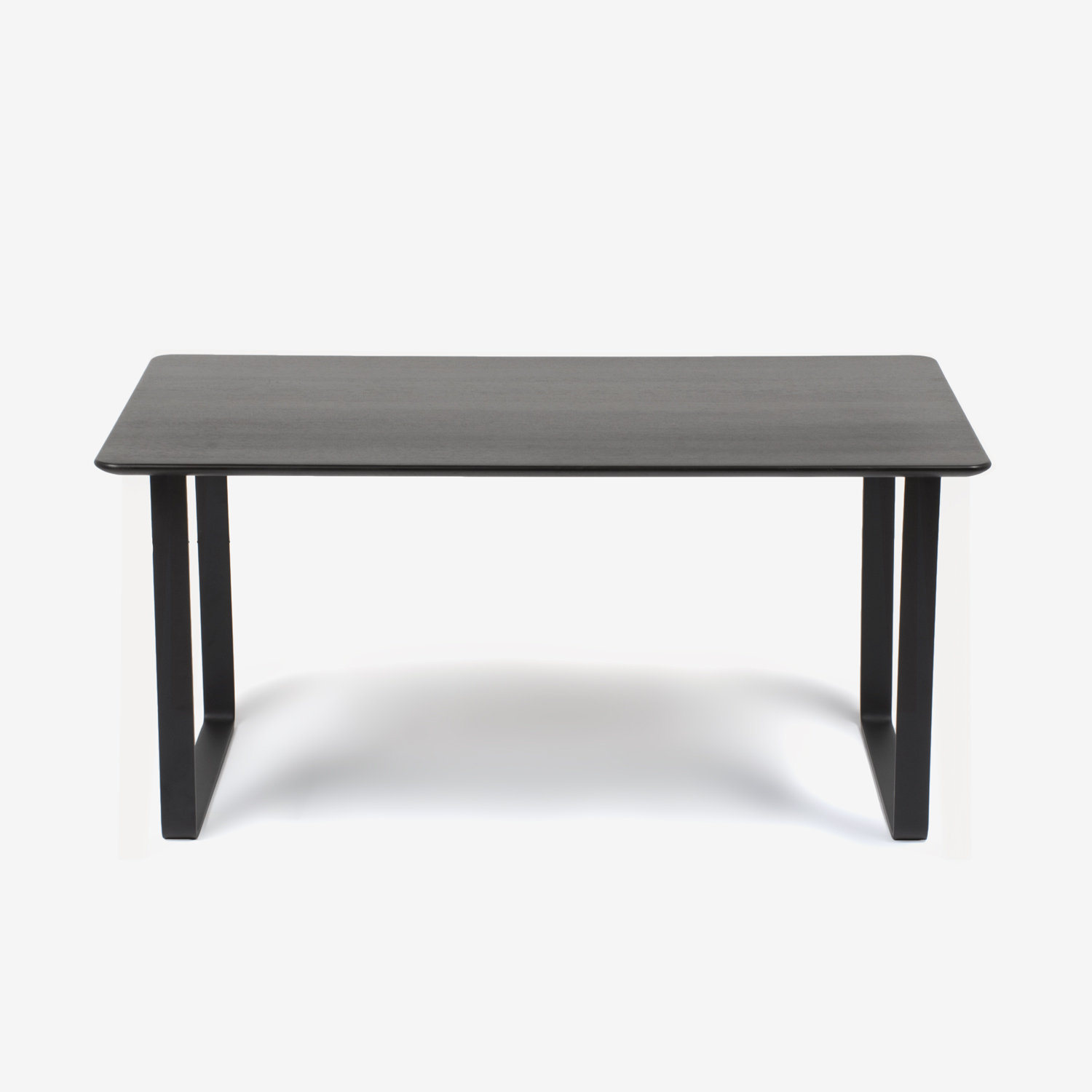 ダイニングテーブル「フィル3」天板角丸型 金属脚シルバー色 レッドオーク材 ダークブラウン色 全4サイズ