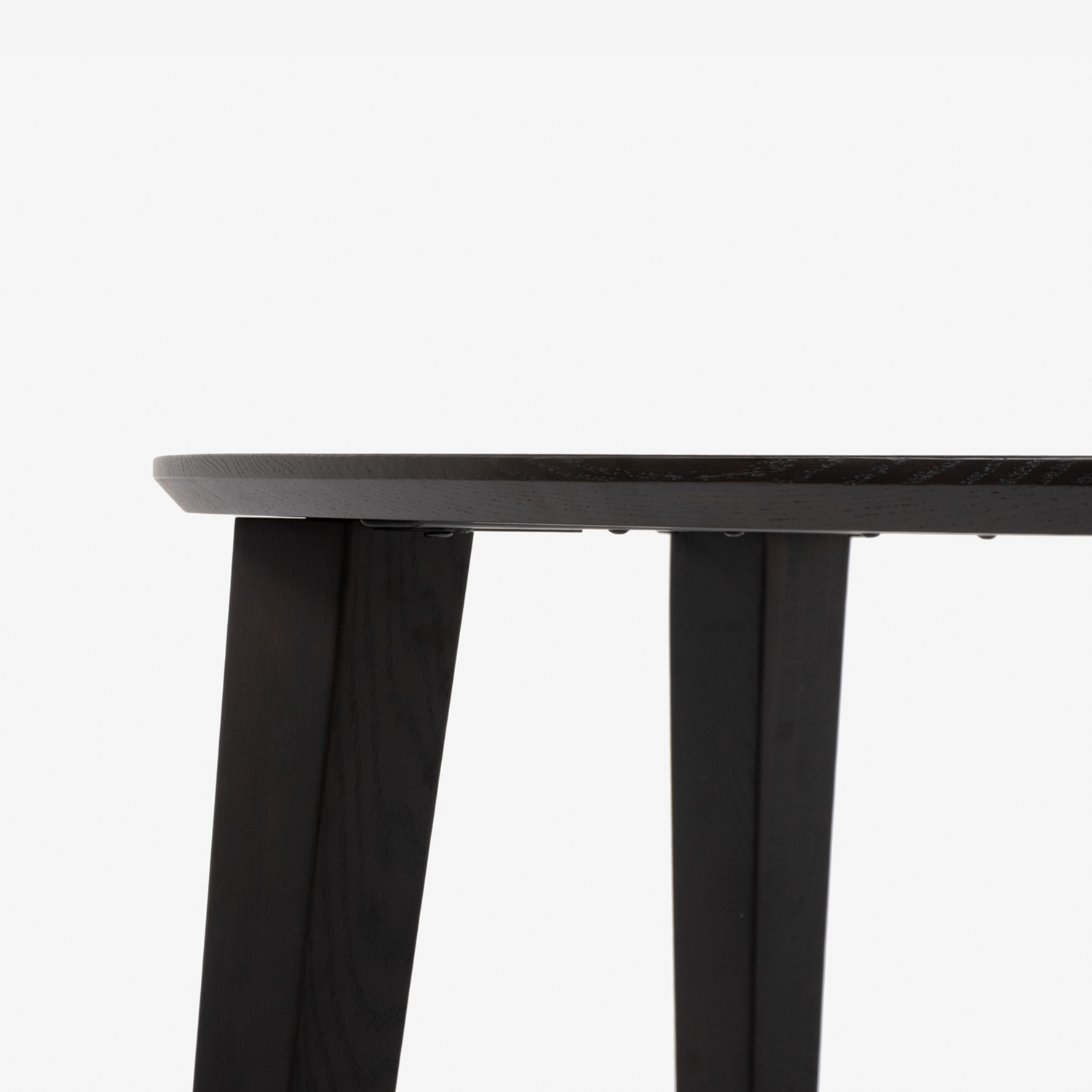ダイニングテーブル「フィル3」レッドオーク材 ダークブラウン色　半円型（角型）角脚